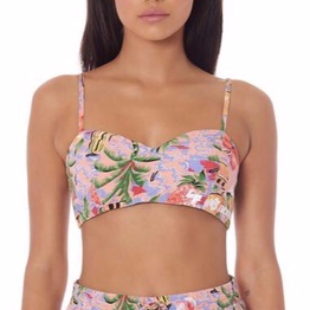 LF tropical print crop top size XS NWT